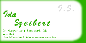 ida szeibert business card